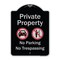 Signmission Designer Series-Private Property No Parking Or Trespassing With Symbols, 24" x 18", BS-1824-9916 A-DES-BS-1824-9916 - alternate 1
